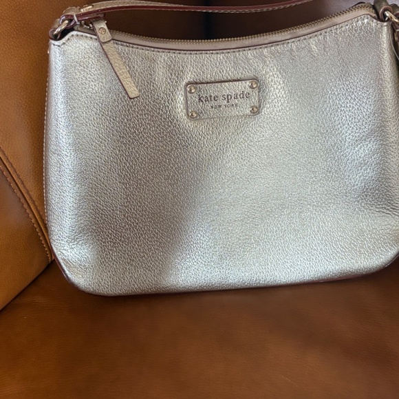 Authentic Kate Spade Gold Shimmery  Leather Cute Shoulder Bag. NWOT - Picture 10 of 14